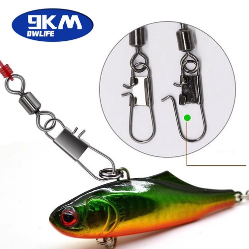 9KM Interlock Snap Rolling Swivel 50Pcs Stainless Steel Fishing Cross Lock Snaps - Picture 6 of 22