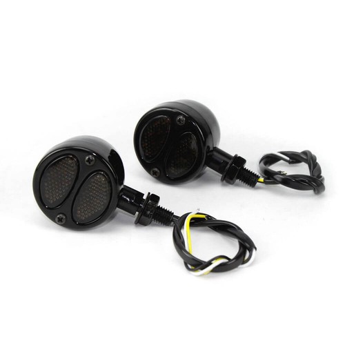 Motorcycle Front Turn Signals Blinkers w/Running Light For Harley Bobber Cruiser - Picture 6 of 8