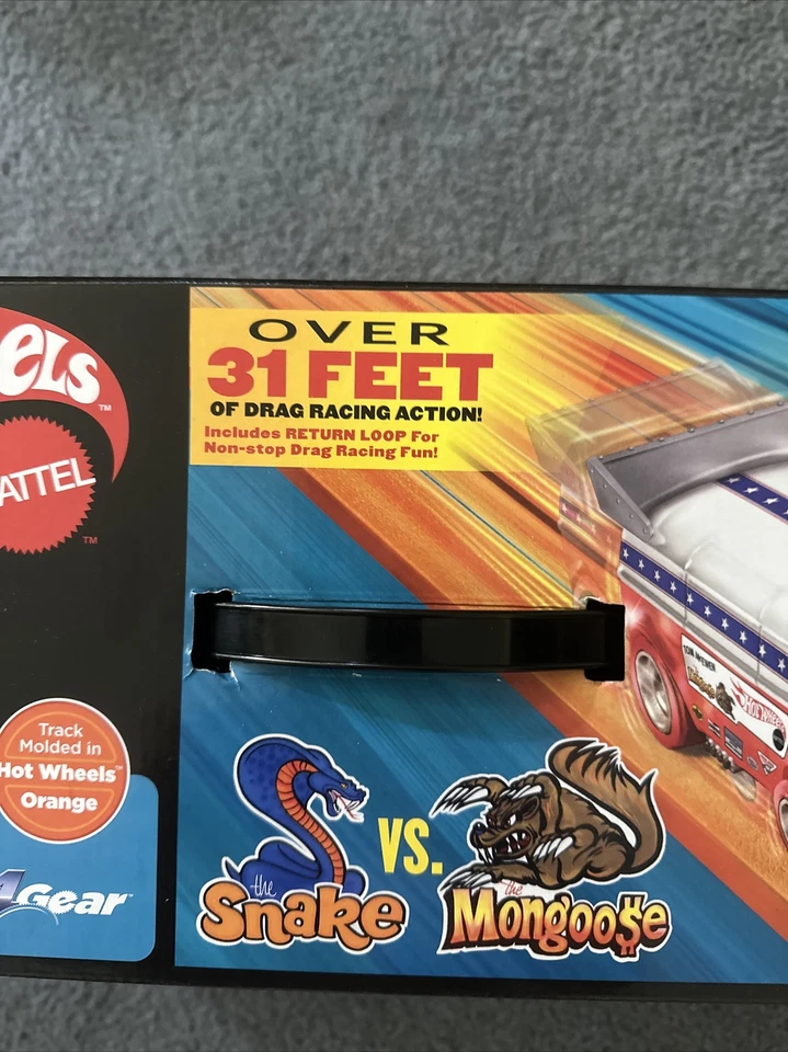 CHASE Auto World 31 pies pista Hot Wheels VW Snake vs Mongoose tira de arrastre ranura Foto 4 de 4