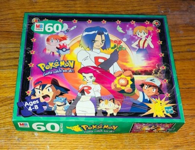 Vintage Pokemon 60 Piece Puzzle Hasbro 1999 Team Rocket Ash Misty
