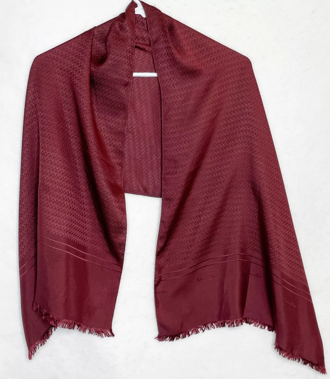 Foulard Christian Dior soie rectangulaire magenta taille 53