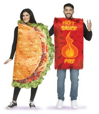 Couples Costume Adult Taco and Hot Sauce Costumes Both Costumes!