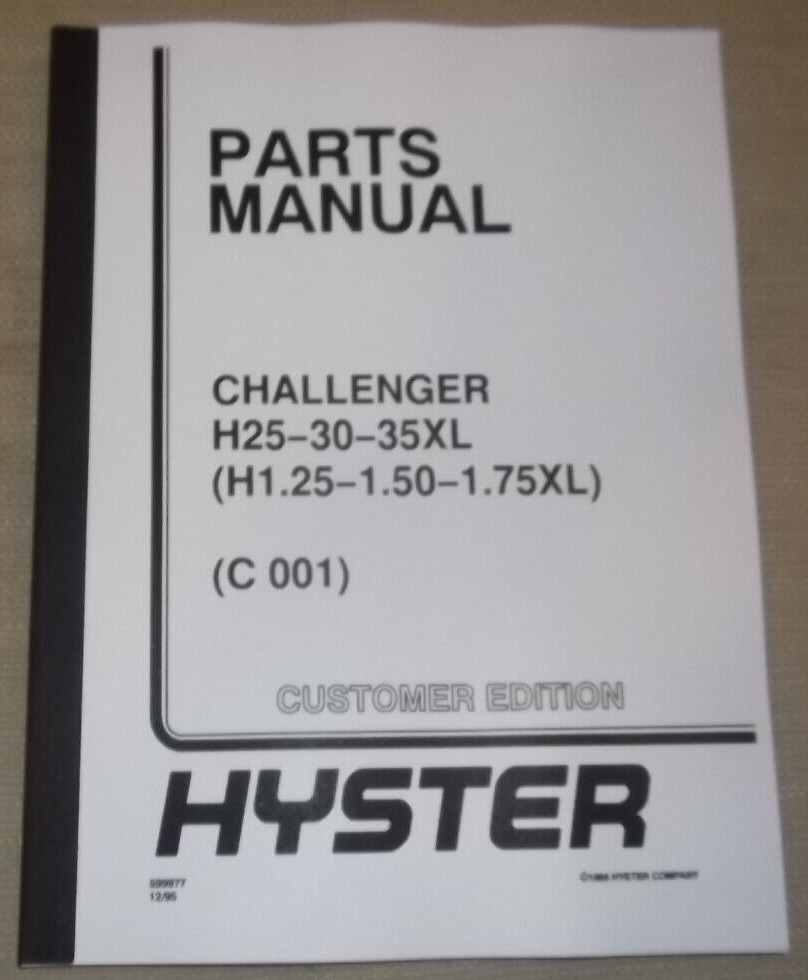HYSTER H25XL H30XL H35XL H1.25XL H1.50XL H1.75XL FORKLIFT PARTS