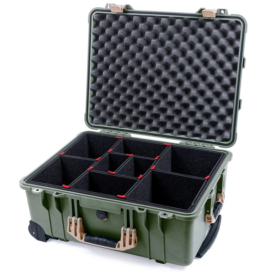 OD Green & Tan Pelican 1560 case with TrekPak dividers. | eBay