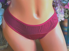 224 POUR MOI Size 16 UK, Size 12 US RED Net Lace Front Bikini Panty 8703