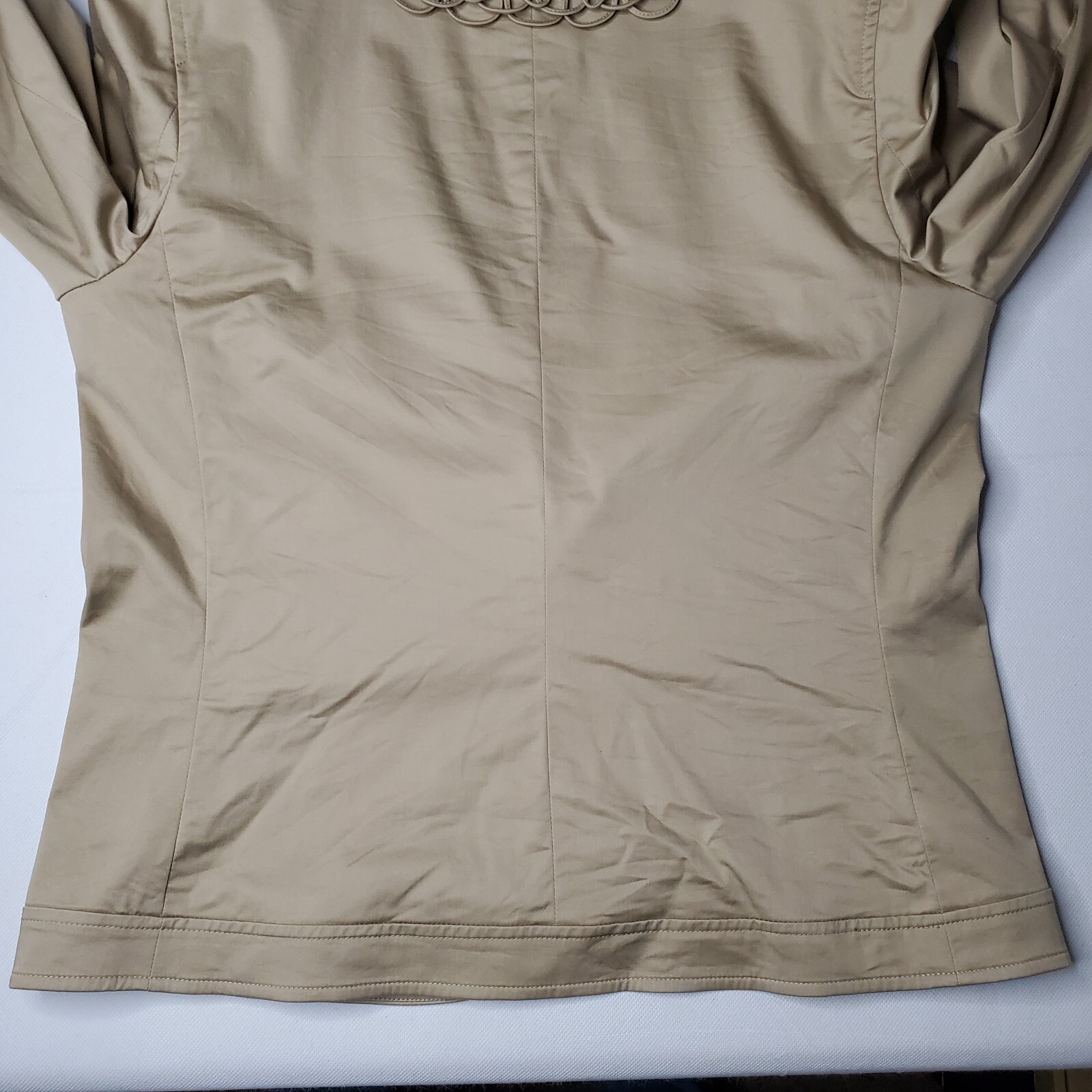 Talbots Beige Tan Loop Trim Hidden Button Long Sl… - image 10