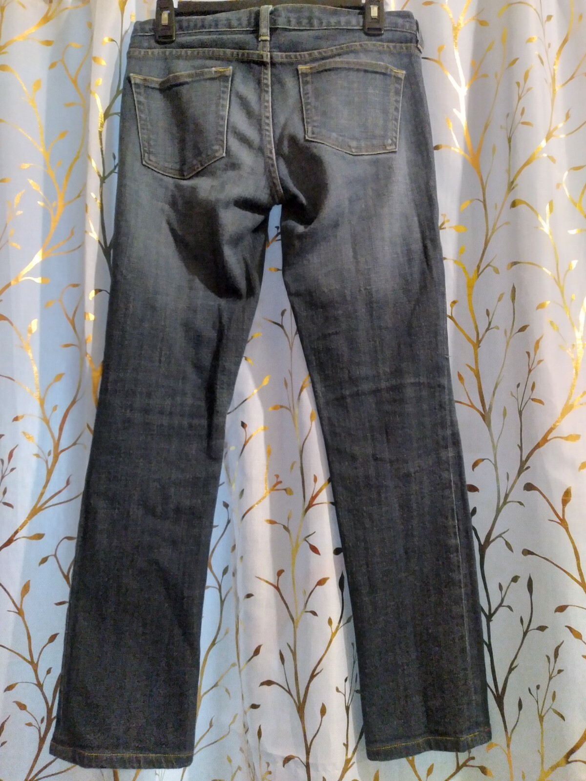 J CREW stretch women's size 27s straight legged dark wash jeans - Image 3