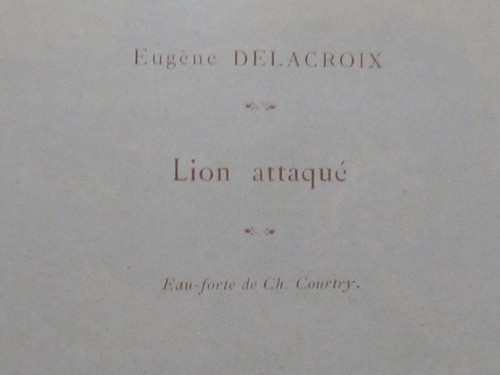 Eugene Delacroix Lion Attacked Etching 1897 Print Run of 525 Copies - Picture 6 of 8