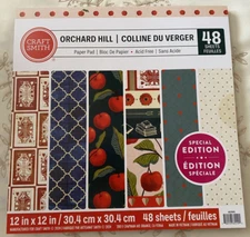 ORCHARD HILL 12X12 SCRAPBOOK PAPER PAD 48 SHEETS 24 DESIGNS CRAFT SMITH