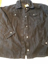 H&m Divided Oversized Denim Shirt Jacket Black Size L
