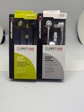 LOT 2 OF MONSTAR CLARITY HD EAR HEADPHONES NEON GREEN AND WHITE NEW