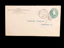 OH COLUMBUS 1888 COVER 2¢ ENTIRE ALLOVER ILLUS OHIO CENTENNIAL EXPO ON REVERSE