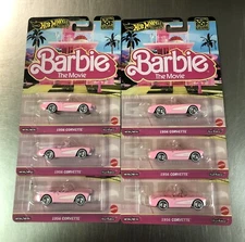 HOT WHEELS PREMIUM 2025 BARBIE THE MOVIE 1956 CORVETTE POP CULTURE ( LOT OF 6 )