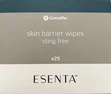 100 ConvaTec 423392 Esenta Care Sting Free Skin Barrier Wipes - 4 Boxes of 25