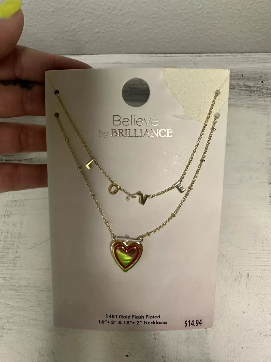 Believe by brilliance heart necklace sale
