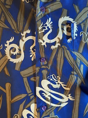Fubu 2X Dragon Print short sleeve button down shirt | eBay