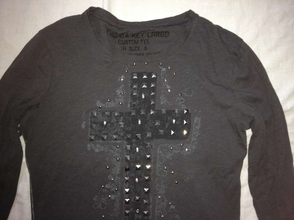 CAMISETA KEY LARGO CUSTOM CROSS ELIGE TU RELIGIÓN L/S PEQUEÑA DELGADA CRISTIANA Foto 2 de 4