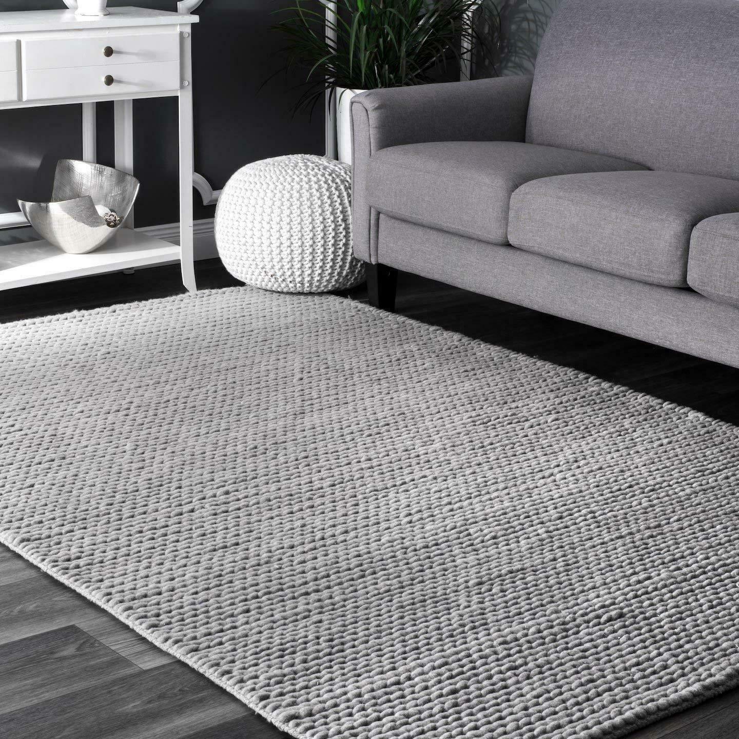 nuLOOM Hand Made Contemporary Modern Braided Wool Area Rug in