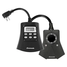 DEWENWILS Digital Outdoor Pool Timer Waterproof Plug in Light Sensor Outlet 