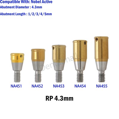 Dental Overdenture Locator Abutment for Nobel Active RP Ø4.3mm GH 1-5mm