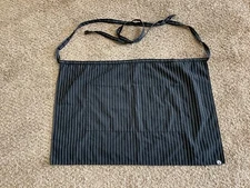 Chef Works Half  Apron Adult One Size Black White Pinstriped 26 X 18