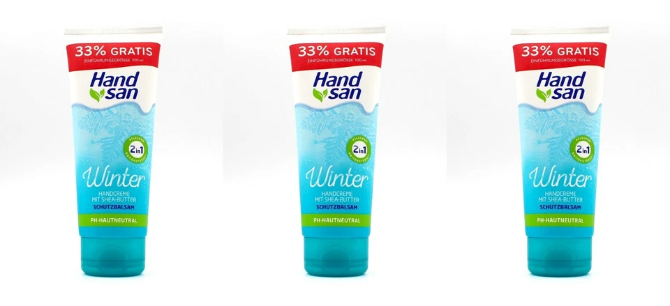 3x Handsan Winter Handcreme , 3x100ml