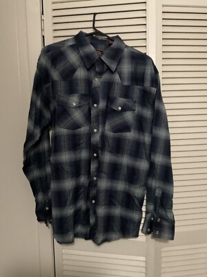 Western Southwestern Pearl Snap Shirt Mens Large 