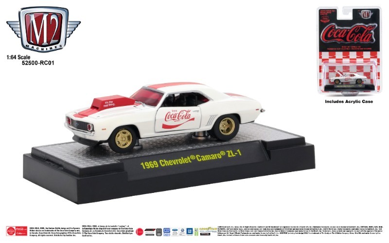 M13 52500 RC01 HOBBY M2 MACHINES 1969 CHEVROLET CAMARO ZL 1 COCA