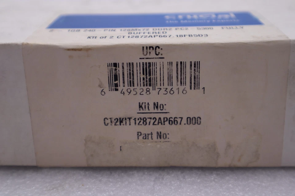 CRUCIAL ct12872ap667 FULLY BUFFERED STOCK #K-1876 - Image 2 of 4
