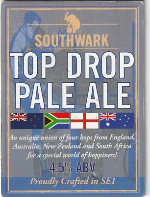 GEBRAUCHTER PUMPENCLIP VORNE - SOUTHWARK BREWERY - TOP DROP PALE ALE