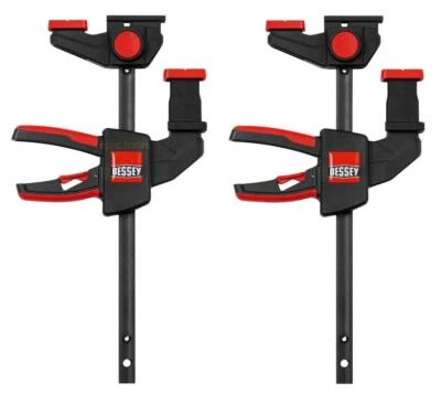 2 x Bessey EZR 15-6 SET One Handed Plunge Saw Guide Rail Table Quick Grip Clamps