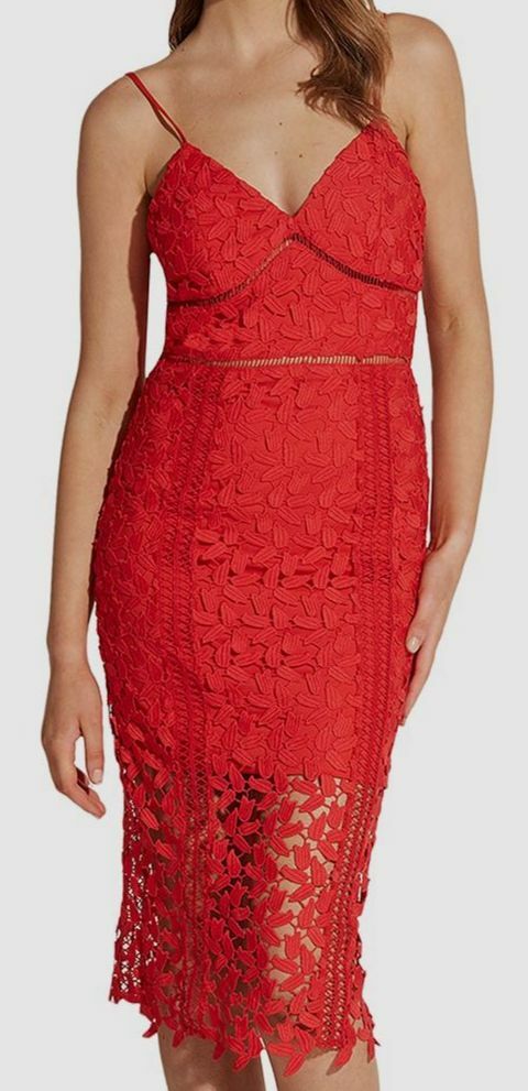 Bardot Womens Roxy Lace Party Cocktail Dress Red 4 Bardot Womens Roxy Lace Party Cocktail Dress Red 4