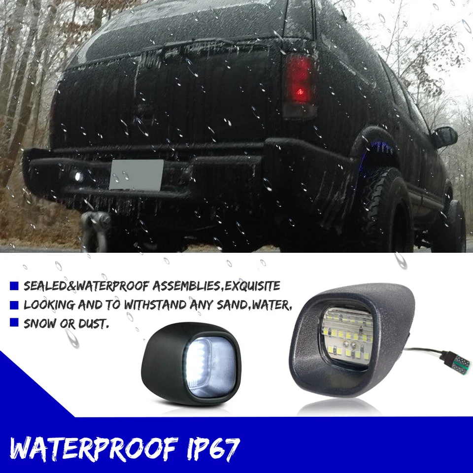 White LED License Plate Light Tag Lamps For Chevy S10 GMC Sonoma Blazer Jimmy 2X - Image 3 of 4