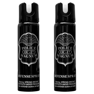 2 pack Police Magnum 4oz pepper spray GID Safety Lock Self Defense Protection
