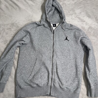 Nike Air Jordan Sweatshirt Men's Large Gray All Day Fleece Hoodie