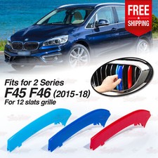 M-sport 12 Slat Kidney Grill 3 Color Cover Clip For Bmw 2 Series F45 F46 2015-18