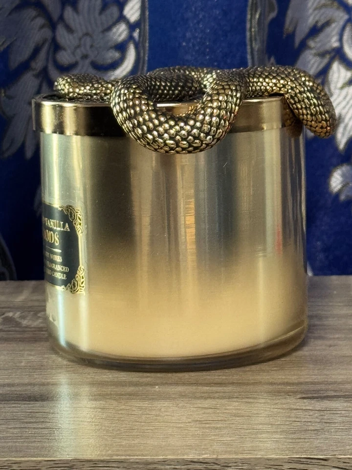 NUEVO Bath & Body Works Wicked Vanilla Woods 14,5 OZ tapa de serpiente vela 3 mechas Foto 4 de 4
