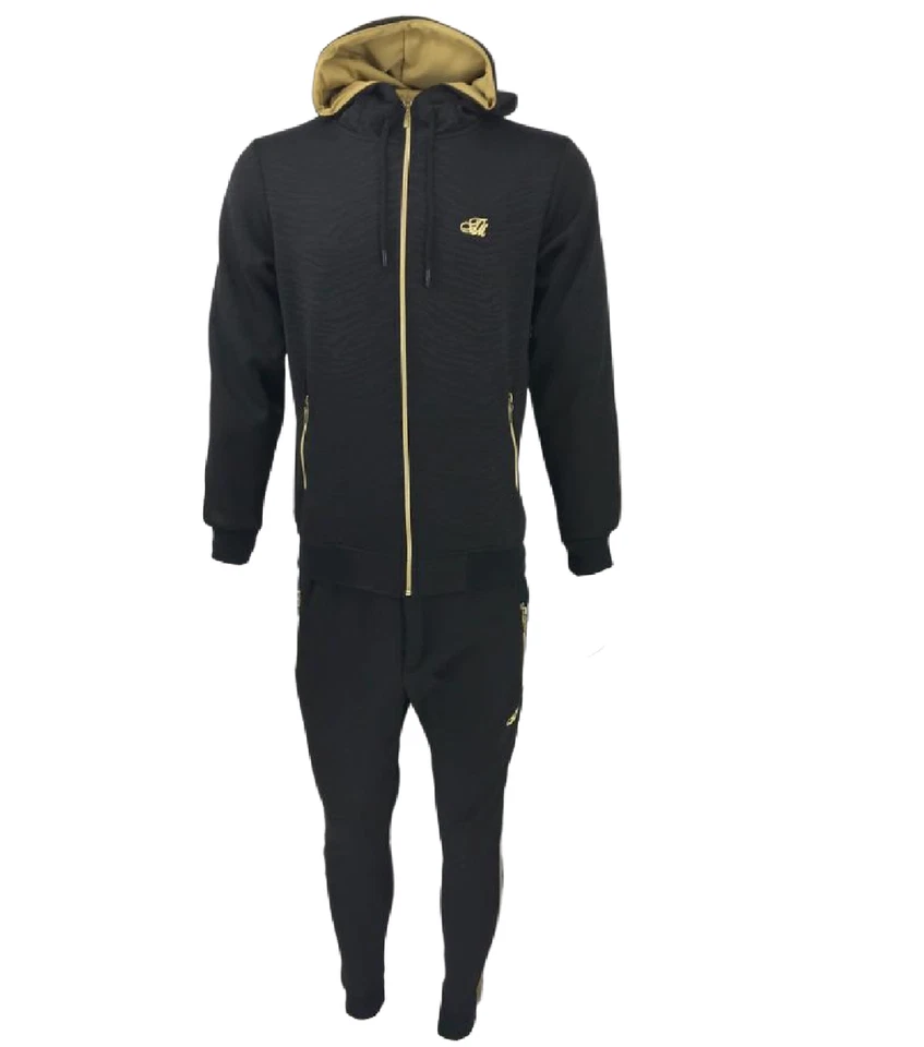 Mens TIM Baroque Print Side Tape Matching Tracksuit Zipper Hoodie Joggers Set FP — 第 2/4 张图片