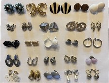 Vintage To Now Lot Of 25 Chunky Large Clip On Earrings A Few Are Signed
