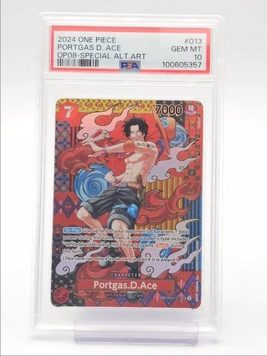 PORTGAS D. ACE 2024 ONE PIECE PARAMOUNT WAR SPECIAL ALT ART #13 PSA 10 Q1739