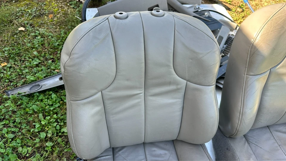1999-2004 WJ Jeep Grand Cherokee Front Heated Leather Seats Taupe Left Right - Imagem 3 de 4