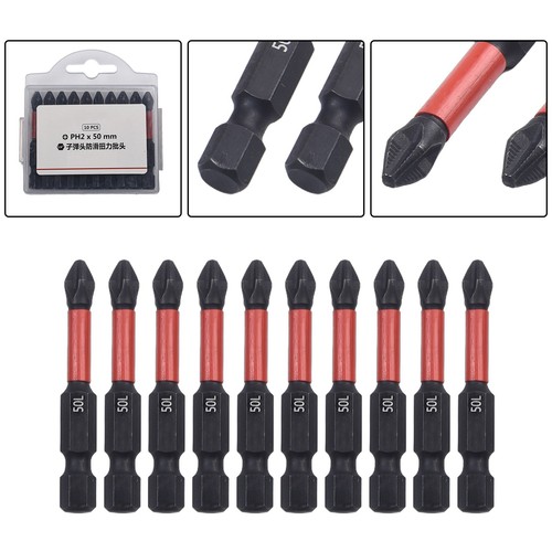 Affidabile Confezione 10 Punte Cacciavite Magnetiche PH2 per Utensili Professionali - Foto 3 di 58