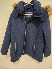 Marc New York Blue Womens Jacket XXL With Faux Fur