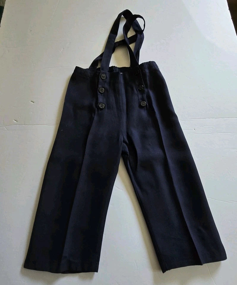 Vtg 60s 70s Sailor Outfit Pants Top Childs 2T Scarf Nautical Costume Halloween  - Image 4 of 4