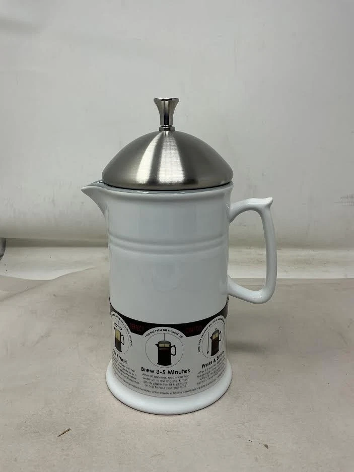 Chantal Stoneware French Press with Stainless Steel Plunger and Lid
