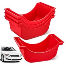 4 Pieces Oil Drain Pan for Wheels Plastic Truck and Trailer Wheel Pan Red