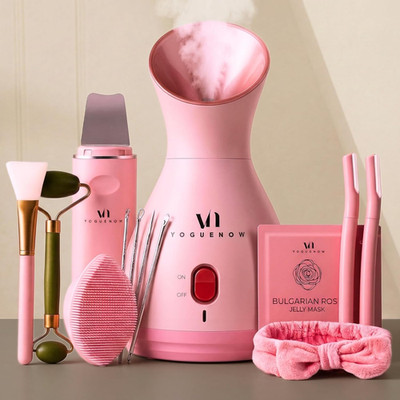 Facial Steamer Spa Kit with Complimentary 17 Skin Care Tools | Face Steamer for
