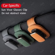 New Sunglasses Glasses Card Ticket Magnetic Clip Car Sun Visor Leather Holder