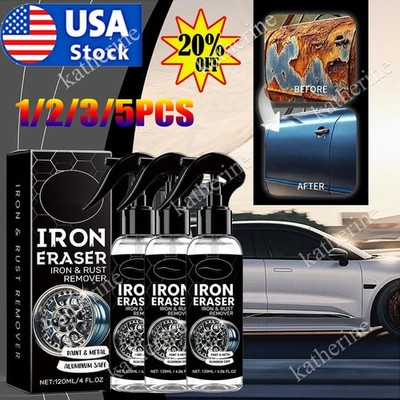 5x Iron Eraser Rust Remover Spray, Car Wheel Paint Brake Dust Fast Cleaner 120ml