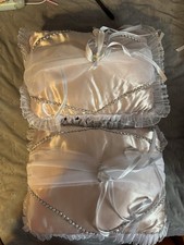 Quincenera/ Sweet 16 baby pink pillow with while and sliver detailing